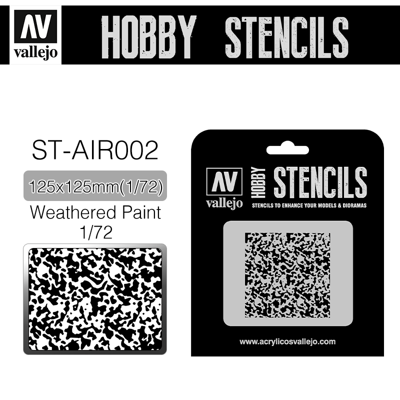 Vallejo Hobby Stencils _ ST-AIR002 _ Weathered Paint 1/72