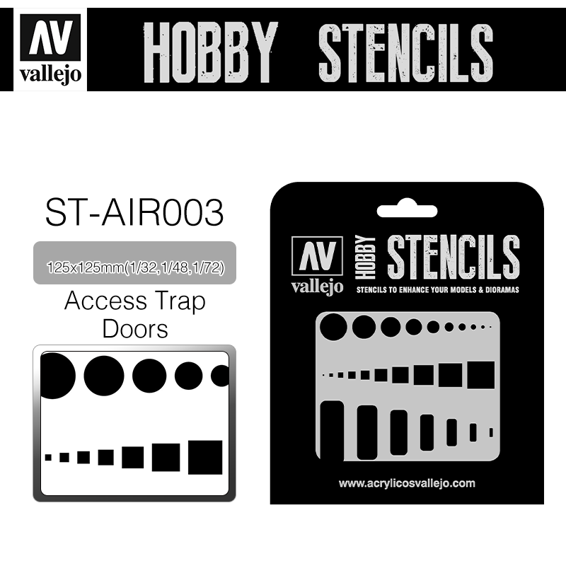 Vallejo Hobby Stencils _ ST-AIR003 _ Access Trap Doors