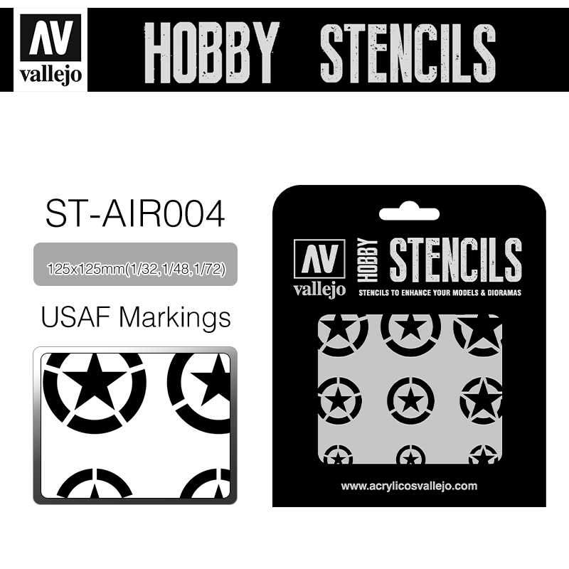 Vallejo Hobby Stencils _ ST-AIR004 _ USAF Marks