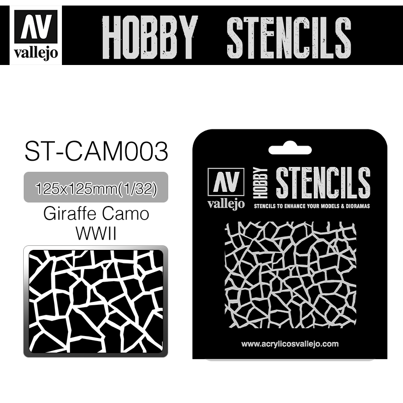 Vallejo Hobby Stencils _ ST-CAM003 _ Giraffe Camo WWII