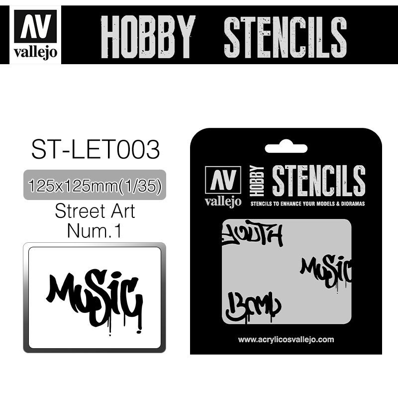 Vallejo Hobby Stencils _ ST-LET003 _ Street Art nº 1