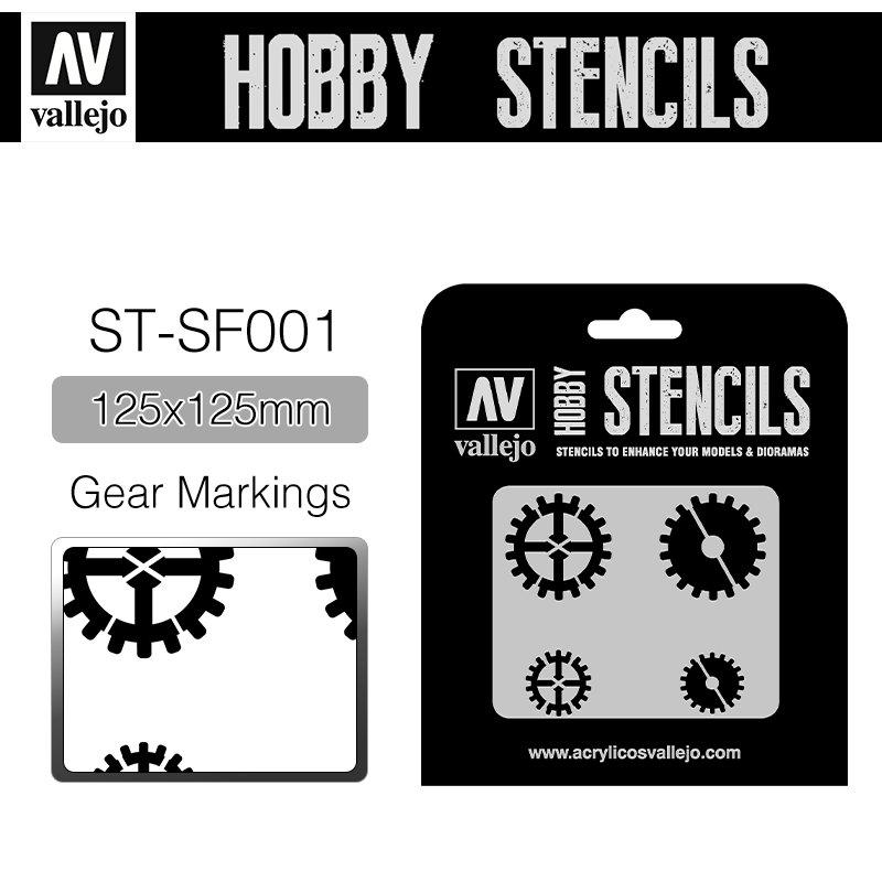 Vallejo Hobby Stencils _ ST-SF001 _ Gear Marks