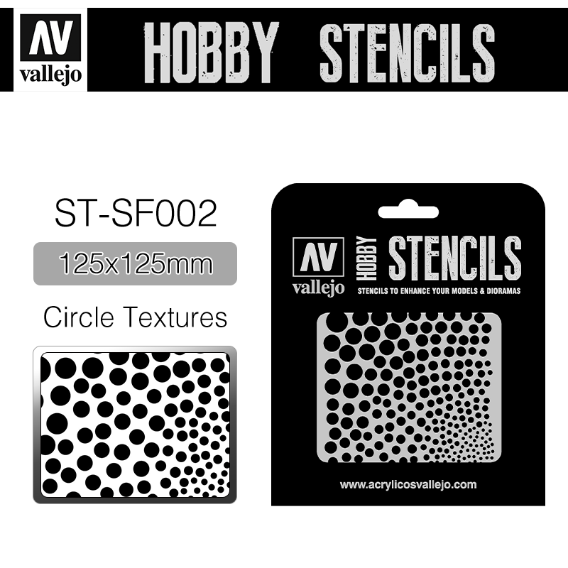 Vallejo Hobby Stencils _ ST-SF002 _ Circle Textures