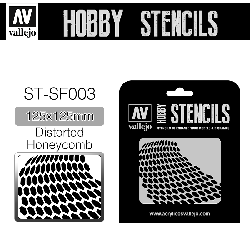 Vallejo Hobby Stencils _ ST-SF003 _ Distorted Honeycomb