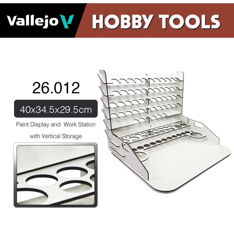 Vallejo Hobby Tools _ 26012 _ Paint display and work station (40x30cm) with vertical storage