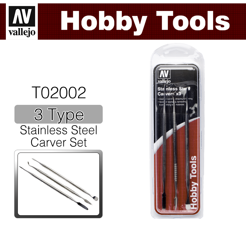 Vallejo Hobby Tools _ T02002 _ Stainless Steel Carver Set