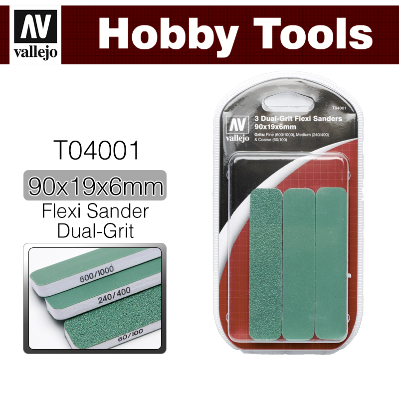 Vallejo Hobby Tools _ T04001 _ Flexi Sander Dual Grit (90x19x6mm)