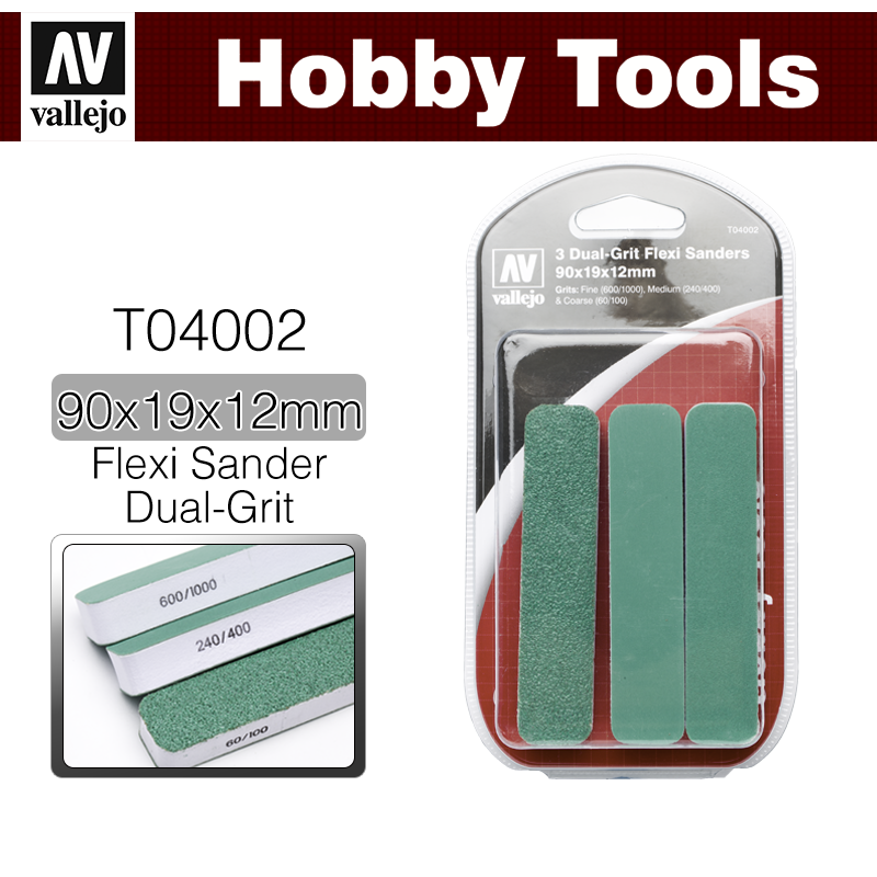 Vallejo Hobby Tools _ T04002 _ Flexi Sander Dual Grit (90x19x12mm)