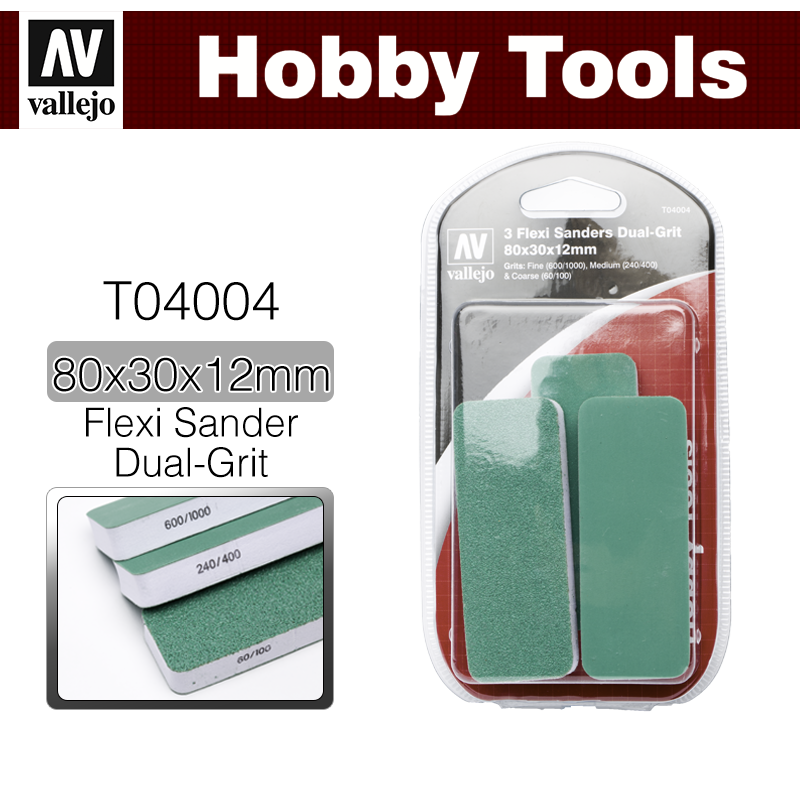 Vallejo Hobby Tools _ T04004 _ Flexi Sander Dual Grit (80x30x12mm)