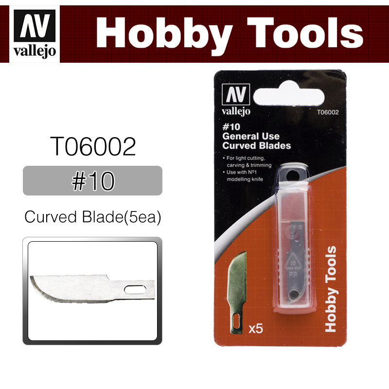 Vallejo Hobby Tools _ T06002 _ #10 Curved Blade (5ea)