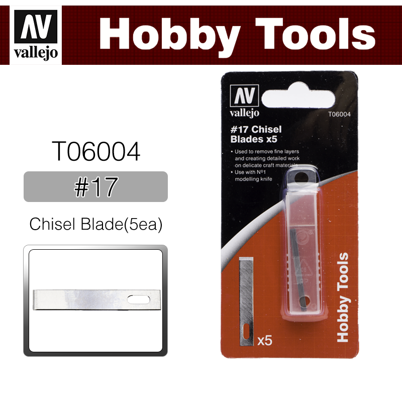 Vallejo Hobby Tools _ T06004 _ #17 Chisel Blade (5ea)