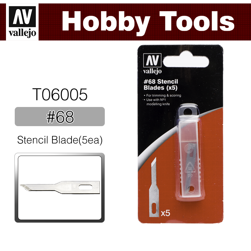 Vallejo Hobby Tools _ T06005 _ #68 Stencil Blade (5ea)