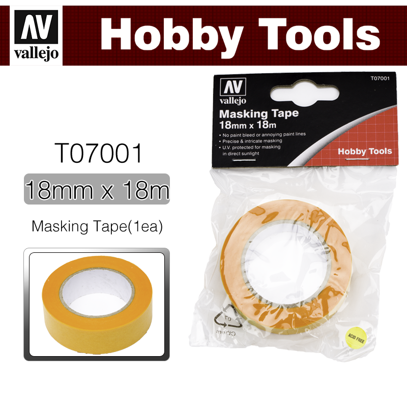 Vallejo Hobby Tools _ T07001 _ Masking Tape (18mmx18m) (1ea)