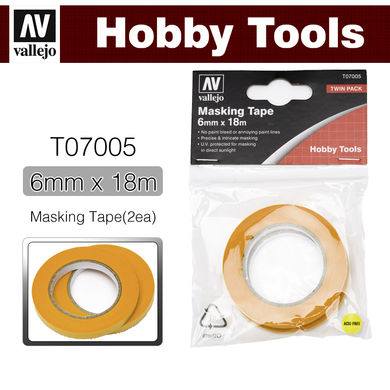 Vallejo Hobby Tools _ T07005 _ Masking Tape (6mmx18m) (2ea)