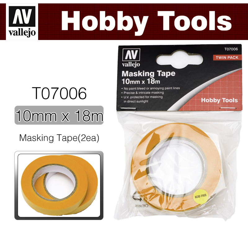 Vallejo Hobby Tools _ T07006 _ Masking Tape (10mmx18m) (2ea)