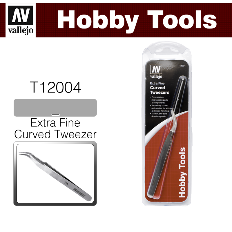 Vallejo Hobby Tools _ T12004 _ Extra Fine Curved Tweezer