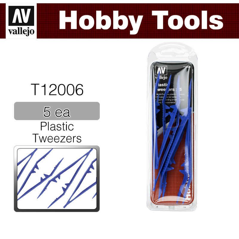 Vallejo Hobby Tools _ T12006 _ Plastic Tweezers x5