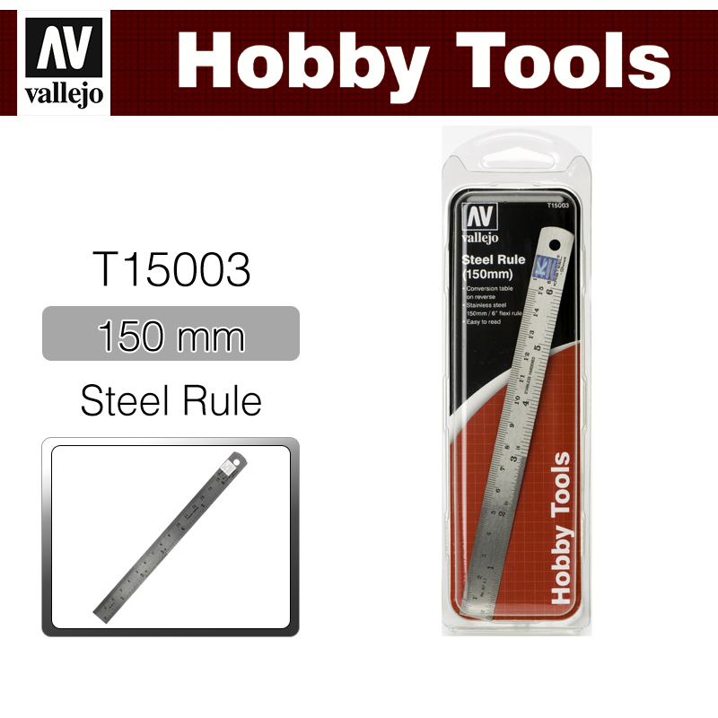 Vallejo Hobby Tools _ T15003 _ Steel Rule (150 mm)