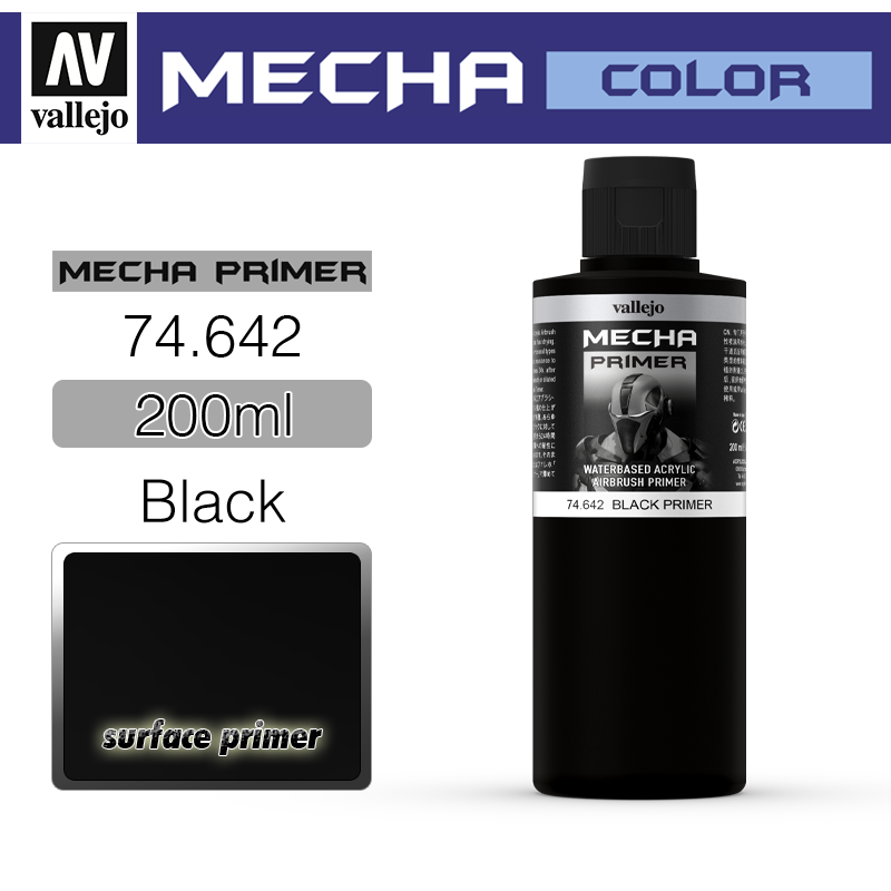 Vallejo Mecha Color _ 74642 _ Primer _ 200ml _ Black