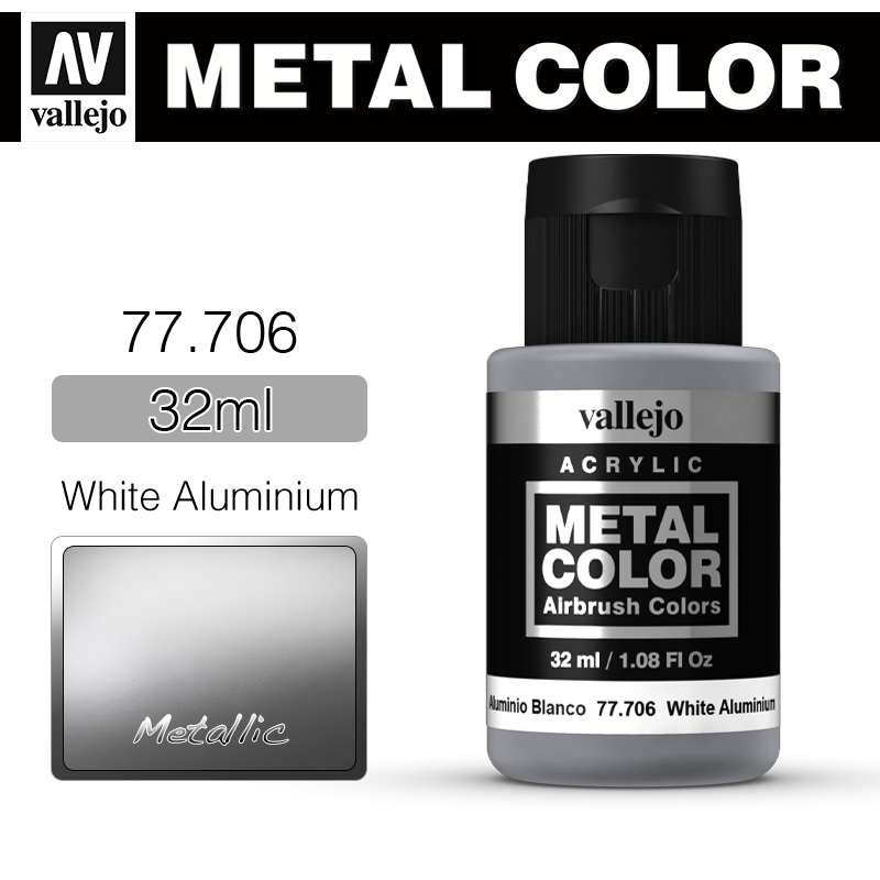 Vallejo Metal Color _ 77706 _ White Aluminium (Metallic)