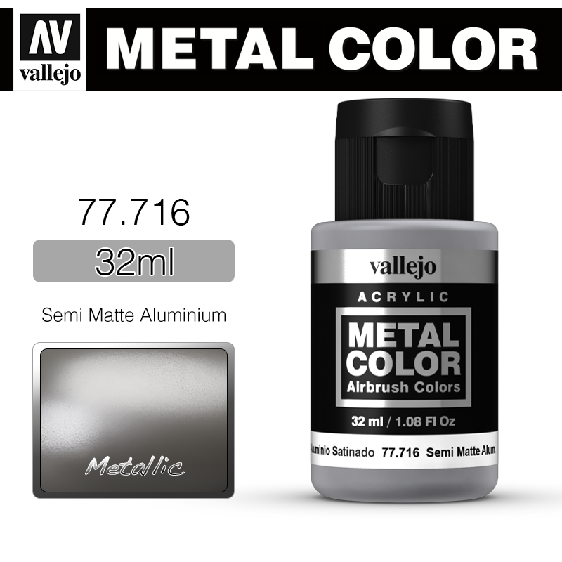 Vallejo Metal Color _ 77716 _ Semi Matte Aluminium (Metallic)