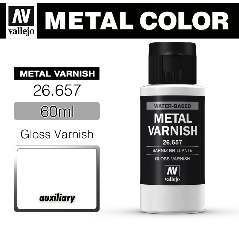 Vallejo Metal Color _ 26657 _ Metal Varnish _ 60ml _ Gloss Varnish