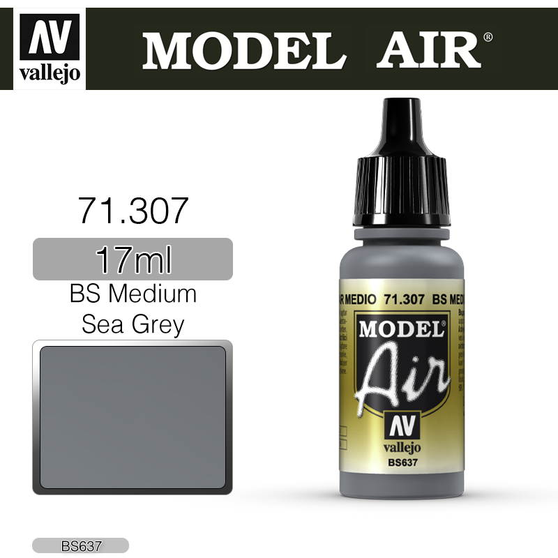Vallejo Model Air _ 71307 _ BS Medium Sea Grey