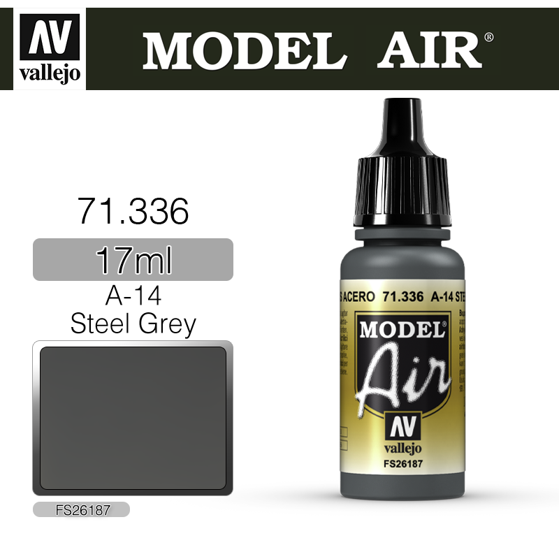 Vallejo Model Air _ 71336 _ A-14 Steel Grey