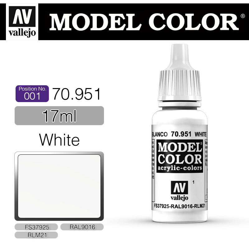 Vallejo Model Color_  [001] 70951 _ White(*단종)