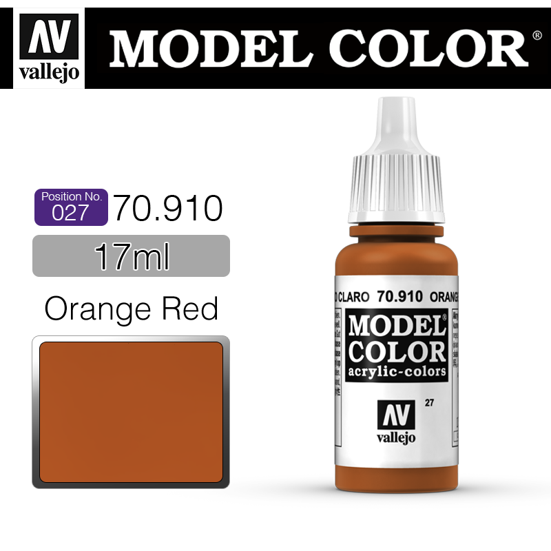 Vallejo Model Color_ [027] 70910 _ Orange Red(*단종)