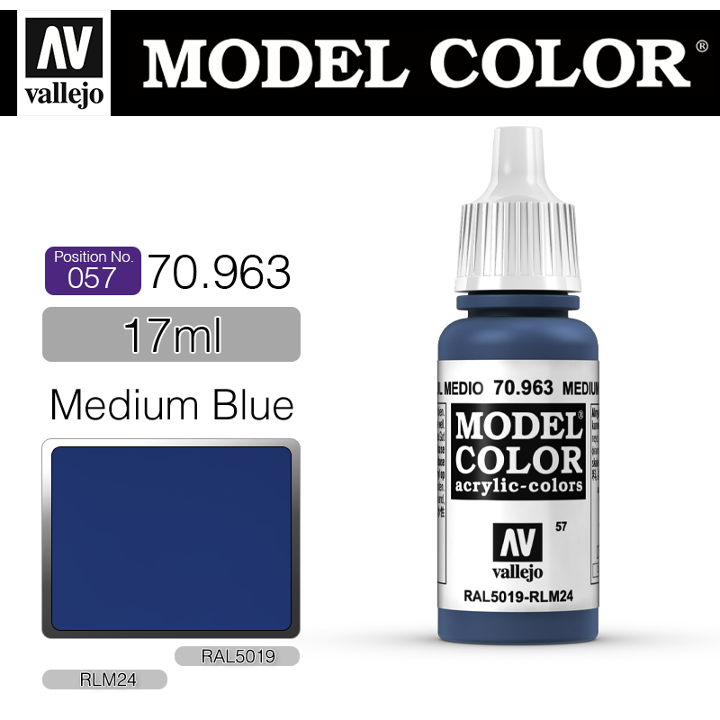 Vallejo Model Color_ [057] 70963 _ Medium Blue(*단종)