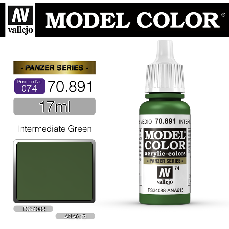 Vallejo Model Color_ [074] 70891 _ Intermediate Green(*단종)