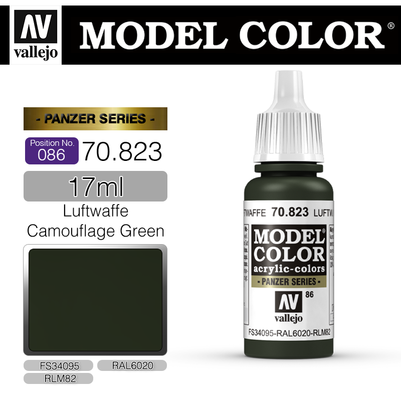 Vallejo Model Color_ [086] 70823 _ Luftwaffe Camouflage Green(*단종)