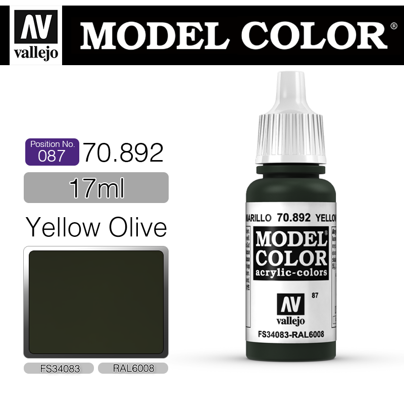 Vallejo Model Color_ [087] 70892 _ Yellow Olive(*단종)