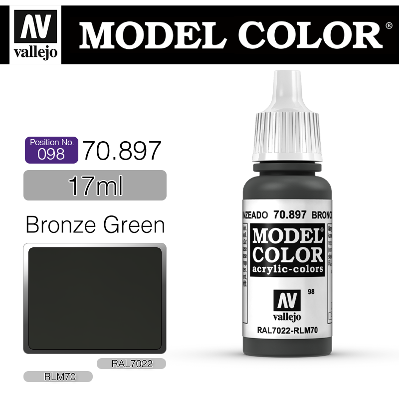 Vallejo Model Color_ [098] 70897 _ Bronze Green(*단종)
