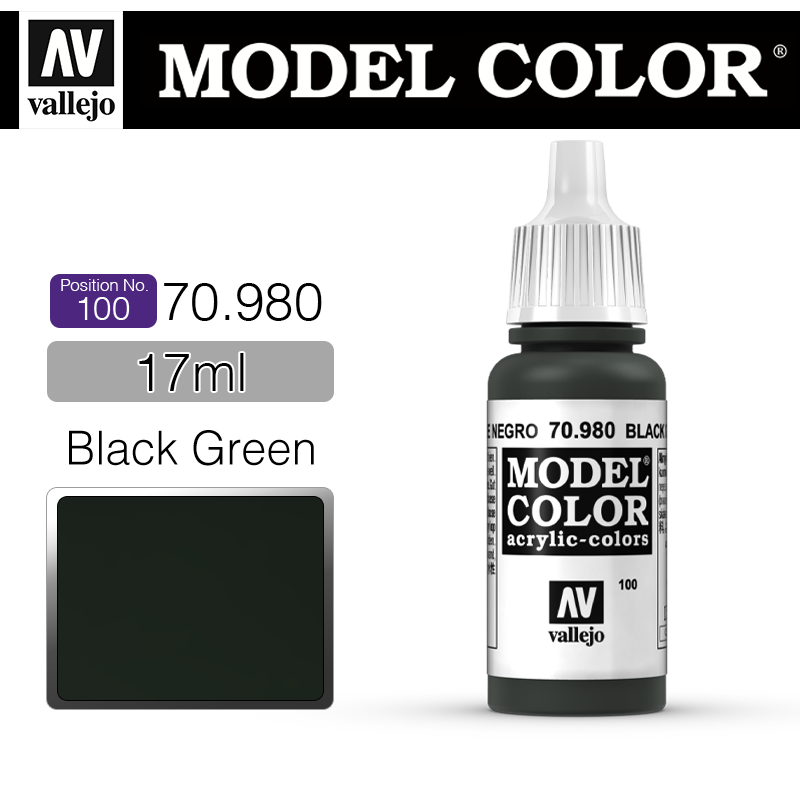 Vallejo Model Color_ [100] 70980 _ Black Green(*단종)