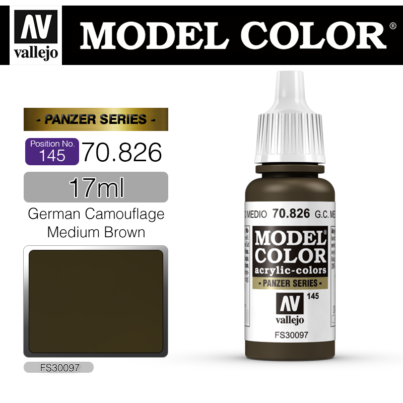 Vallejo Model Color_ [145] 70826 _ German Camouflage Medium Brown(*단종)