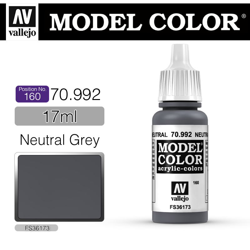 Vallejo Model Color_ [160] 70992 _ Neutral Grey(*단종)