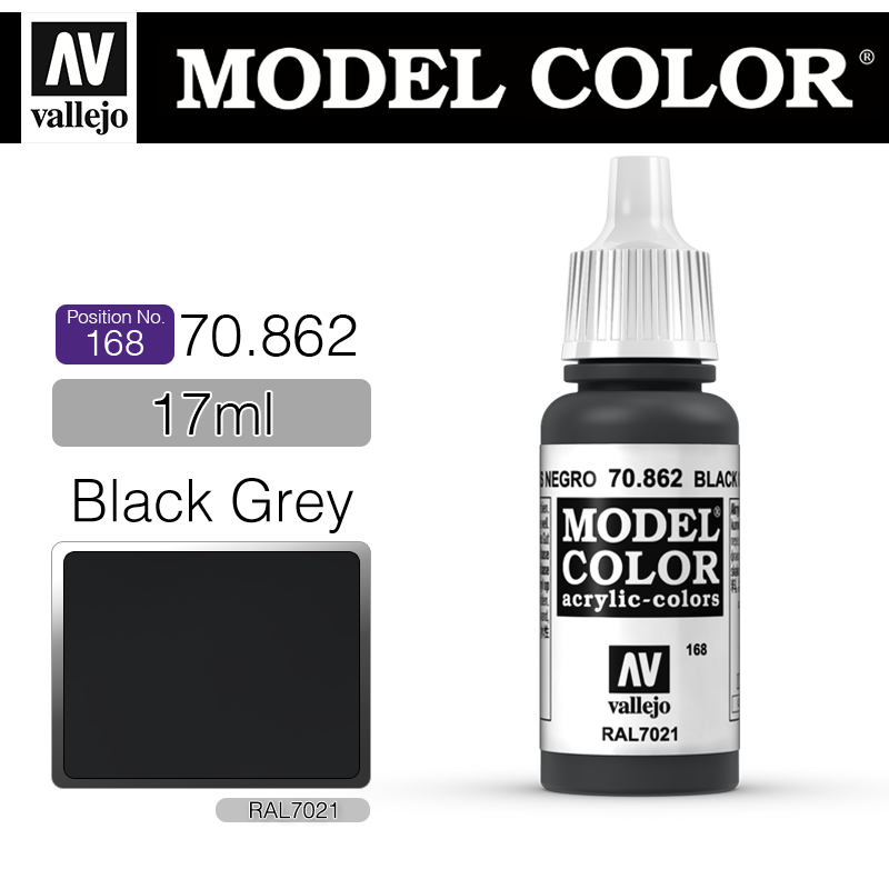 Vallejo Model Color_ [168] 70862 _ Black Grey(*단종)