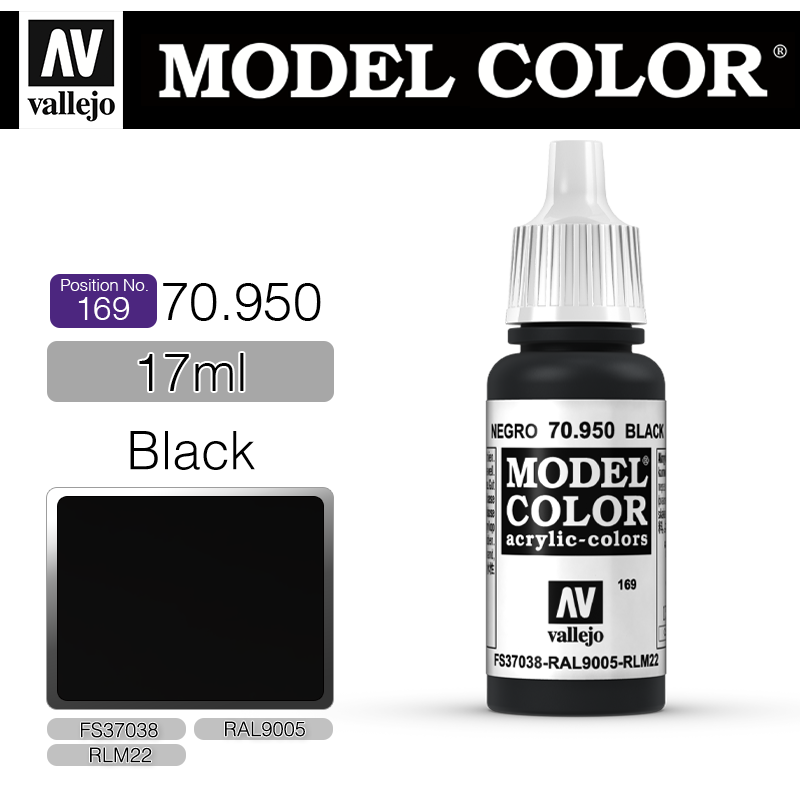 Vallejo Model Color_ [169] 70950 _ Black(*단종)