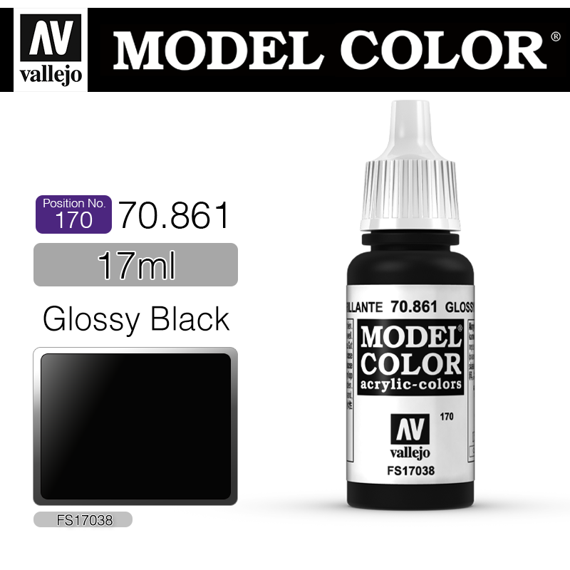 Vallejo Model Color_ [170] 70861 _ Glossy Black(*단종)