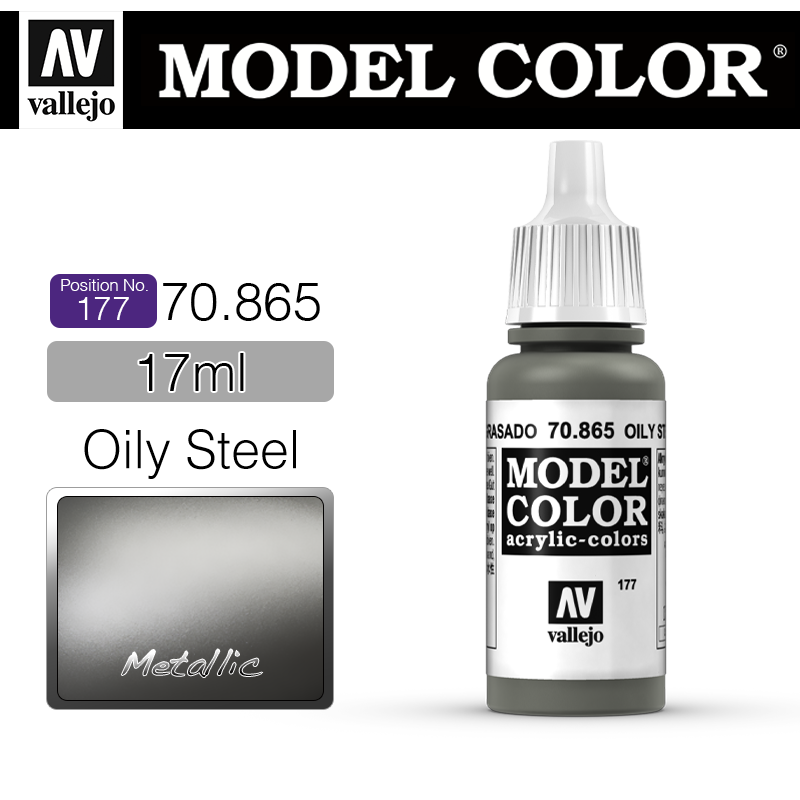 Vallejo Model Color_ [177] 70865 _ Oily Steel (Metallic)(*단종)