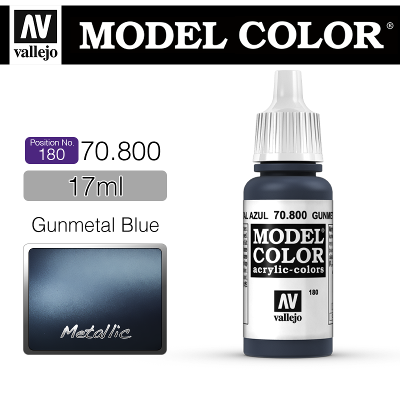 Vallejo Model Color_ [180] 70800 _ Gunmetal Blue (Metallic)(*단종)