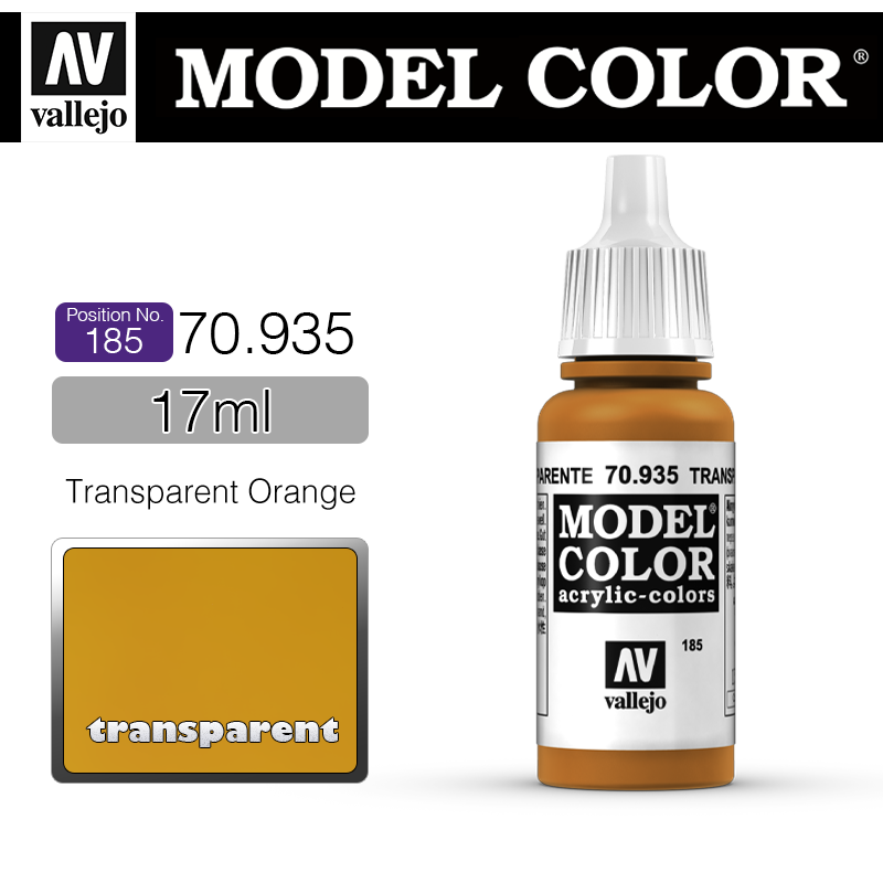 Vallejo Model Color_ [185] 70935 _ Transparent Orange(*단종)
