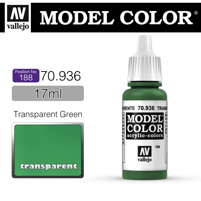 Vallejo Model Color_ [188] 70936 _ Transparent Green(*단종)