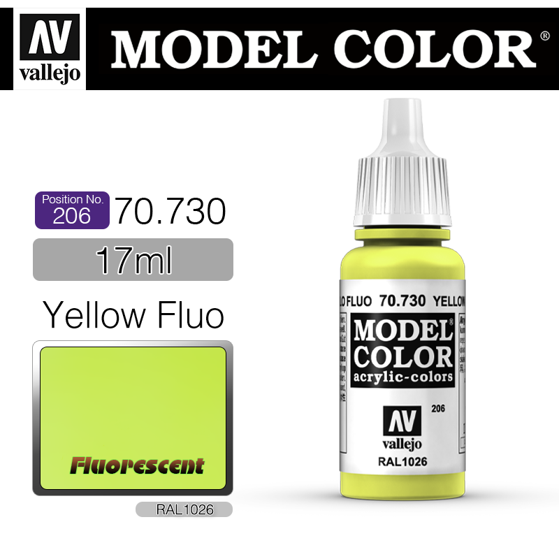 Vallejo Model Color_ [206] 70730 _ Yellow Fluo(*단종)