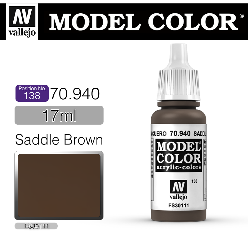 Vallejo Model Color_ [138] 70940 _ Saddle Brown(*단종)
