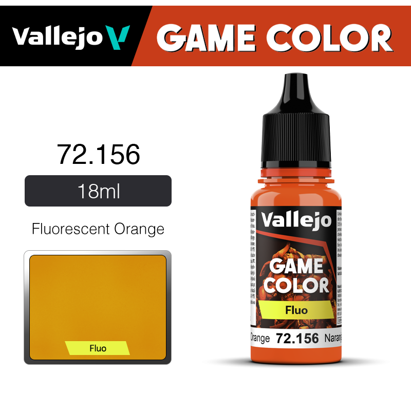 Vallejo Game Color _ Fluorescent _ 72156 _ Fluorescent Orange