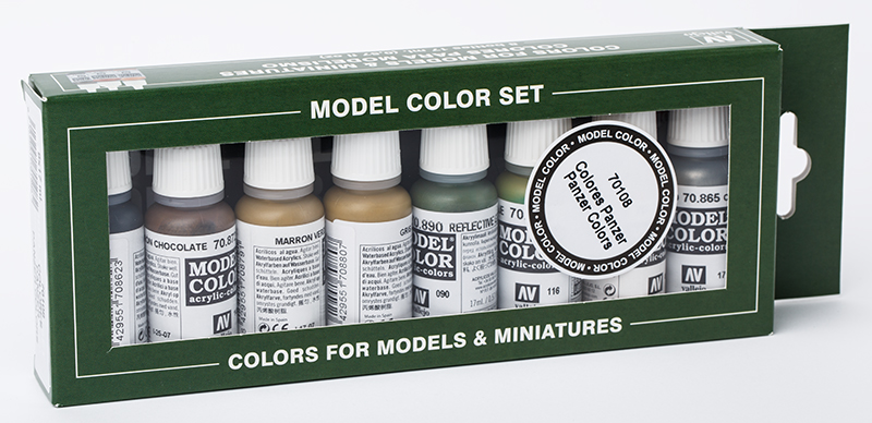 Vallejo Paint Set  _ 70108 _ Panzer Colors (8 Colors, Model Color)