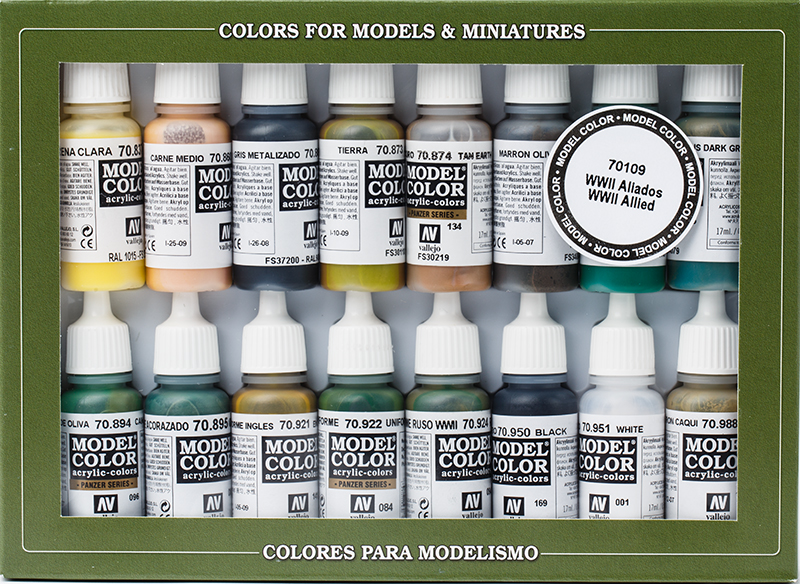 Vallejo Paint Set  _ 70109 _ Allied Forces WWII (16 Colors, Model Color)